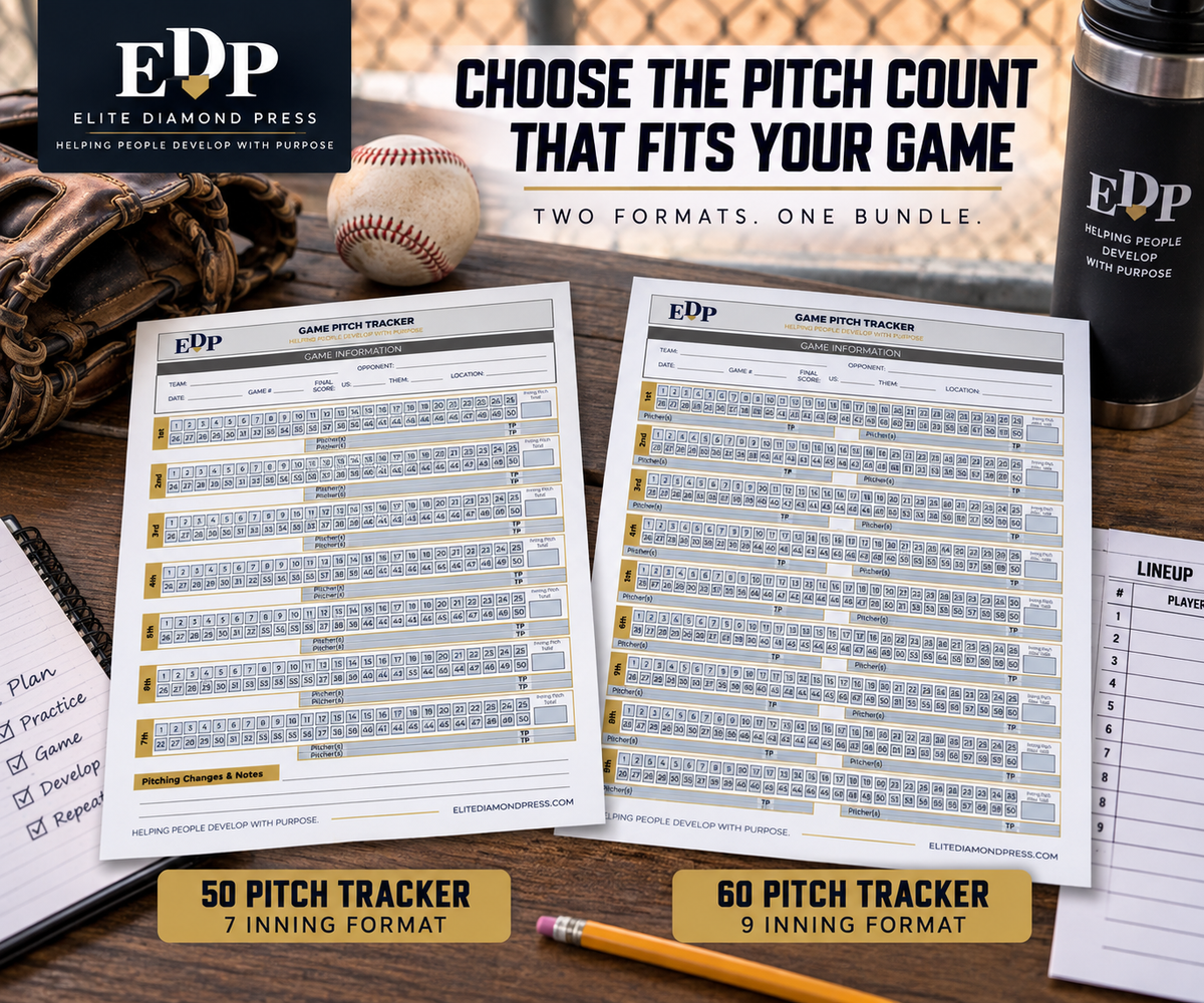 Printable Baseball Pitch Count Tracker Bundle | 50 & 60 Pitch Game Sheets