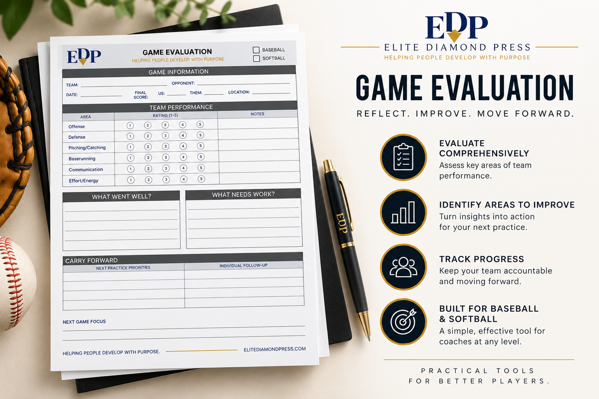 Game Evaluation – Printable Baseball & Softball Coaching Sheet