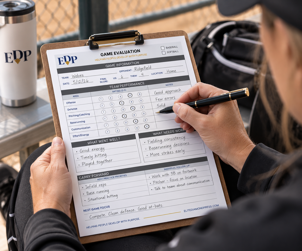 Game Evaluation – Printable Baseball & Softball Coaching Sheet