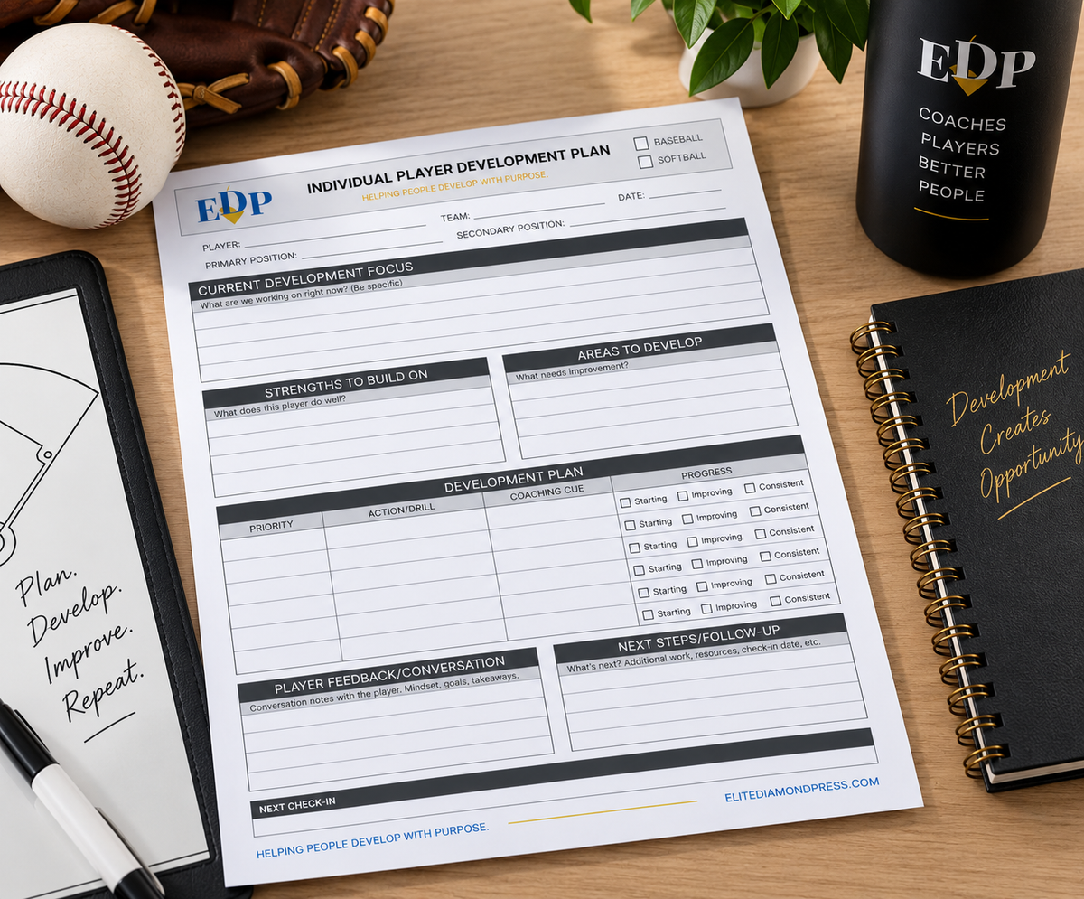 Individual Player Development Plan – Printable Baseball & Softball Coaching Sheet
