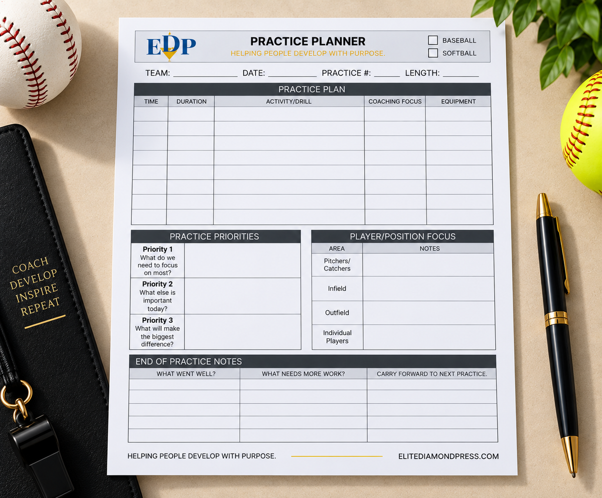 Practice Planner – Printable Baseball & Softball Coaching Sheet